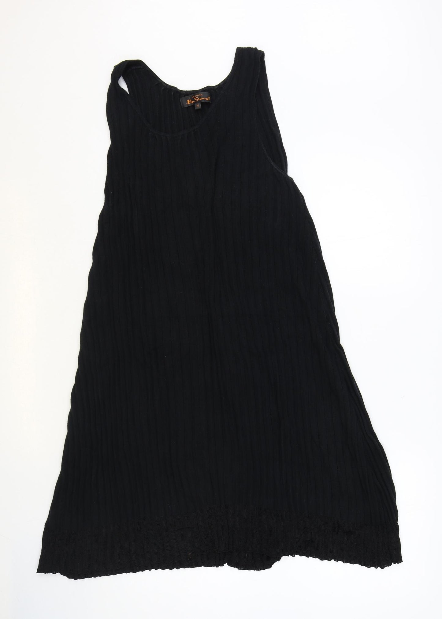Ben Sherman Womens Black Polyester Tank Dress Size M Scoop Neck Pullover - Ribbed