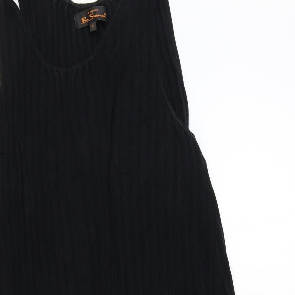 Ben Sherman Womens Black Polyester Tank Dress Size M Scoop Neck Pullover - Ribbed
