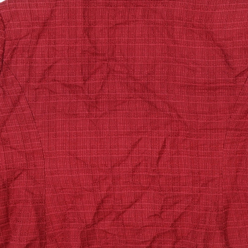 NEXT Womens Red Plaid Viscose Jacket Blazer Size 12