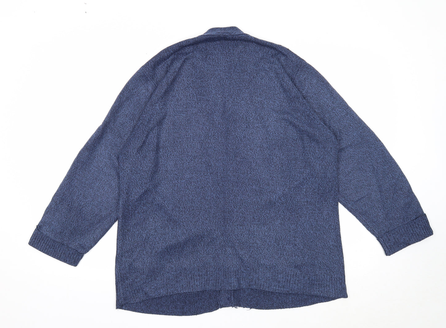 Wolsley Mens Blue V-Neck Striped Acrylic Cardigan Jumper Size M