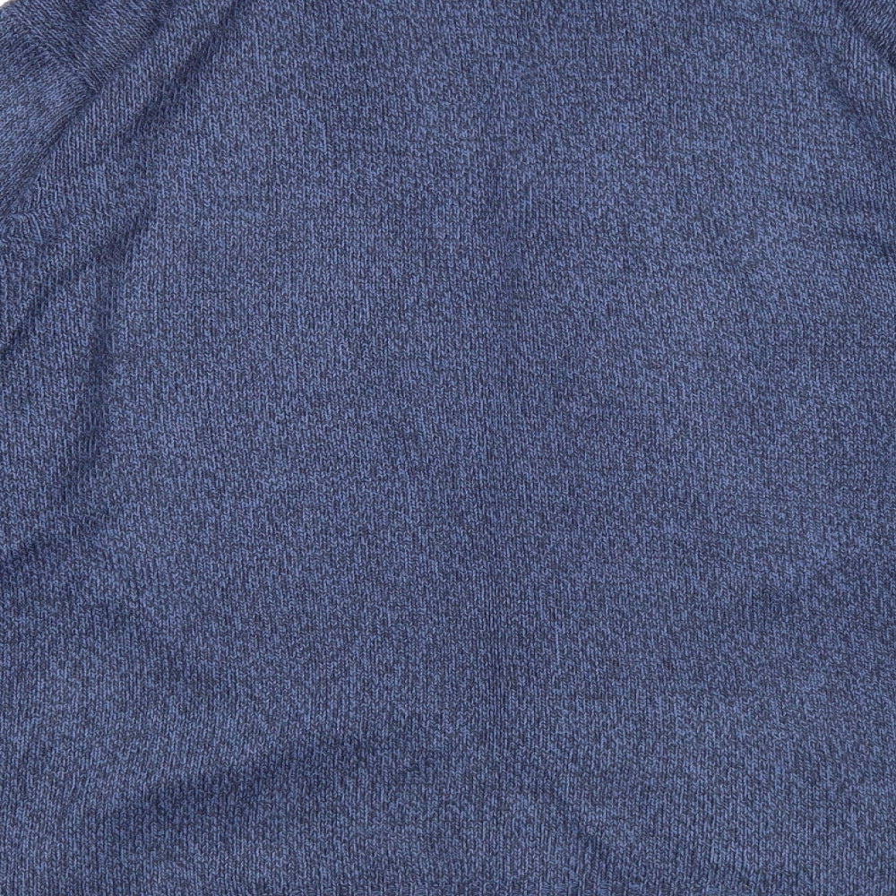 Wolsley Mens Blue V-Neck Striped Acrylic Cardigan Jumper Size M