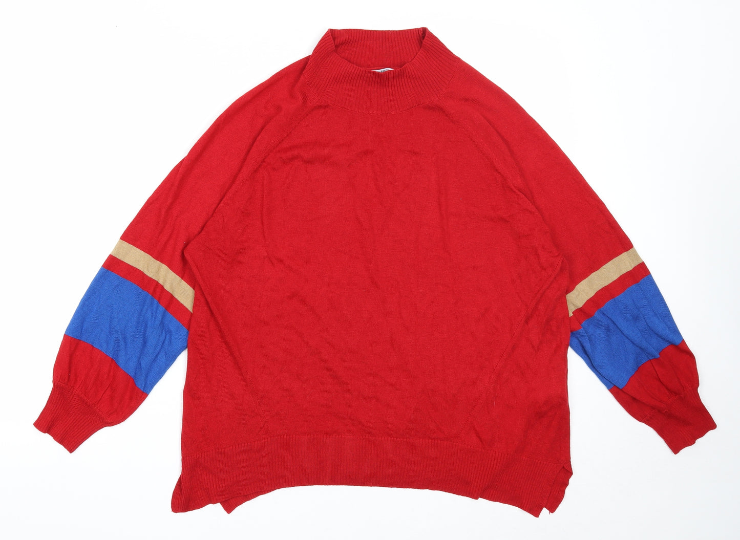 NEXT Womens Red Mock Neck Polyester Pullover Jumper Size M