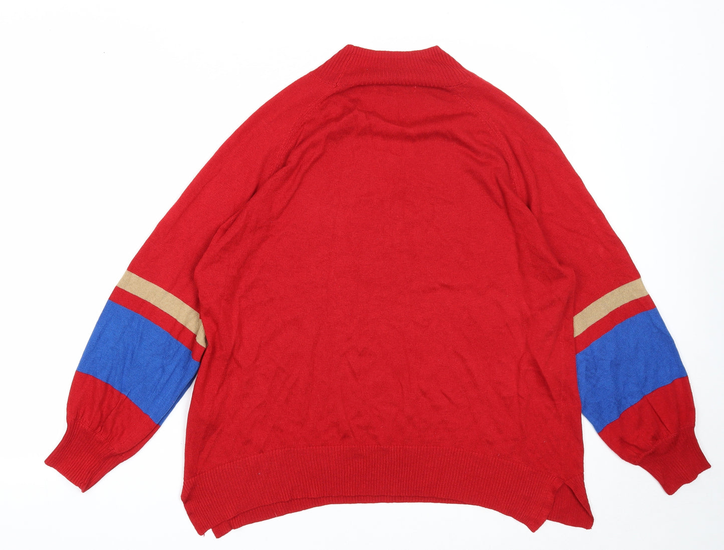 NEXT Womens Red Mock Neck Polyester Pullover Jumper Size M
