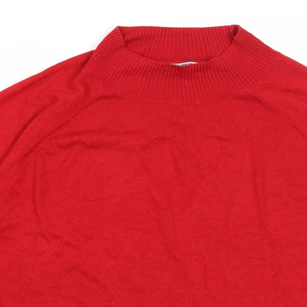 NEXT Womens Red Mock Neck Polyester Pullover Jumper Size M