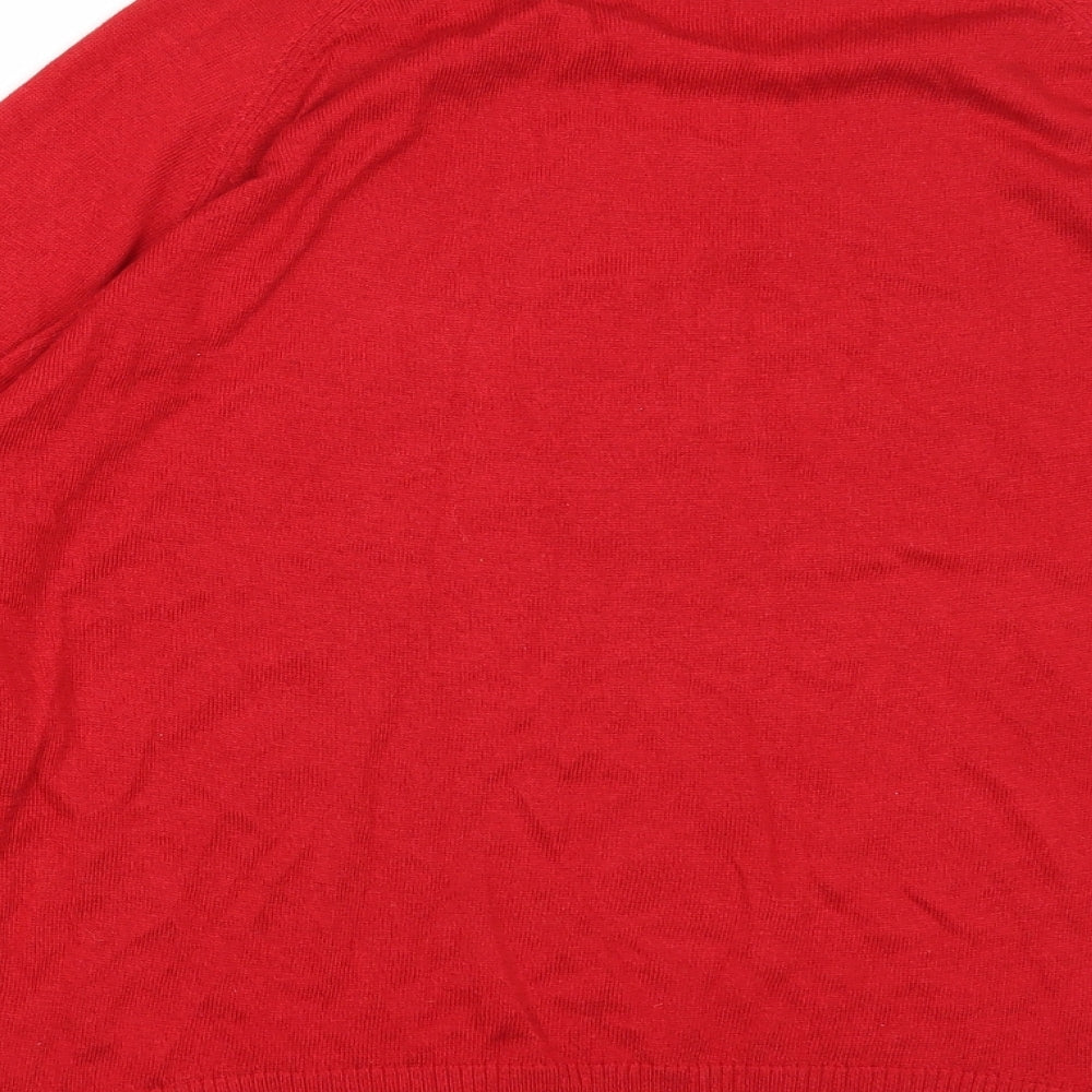 NEXT Womens Red Mock Neck Polyester Pullover Jumper Size M