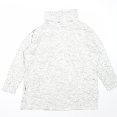 New Look Womens Grey Roll Neck Acrylic Pullover Jumper Size M