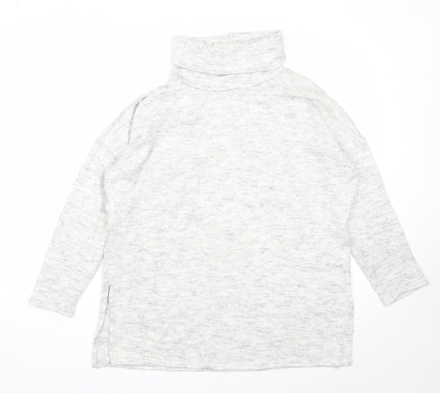 New Look Womens Grey Roll Neck Acrylic Pullover Jumper Size M