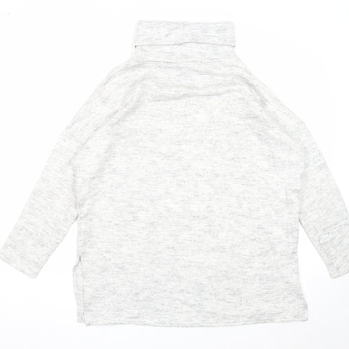 New Look Womens Grey Roll Neck Acrylic Pullover Jumper Size M
