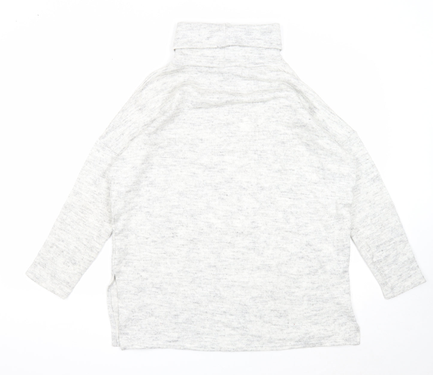 New Look Womens Grey Roll Neck Acrylic Pullover Jumper Size M