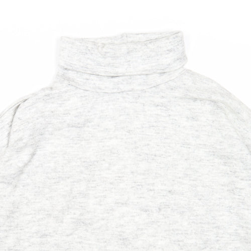 New Look Womens Grey Roll Neck Acrylic Pullover Jumper Size M