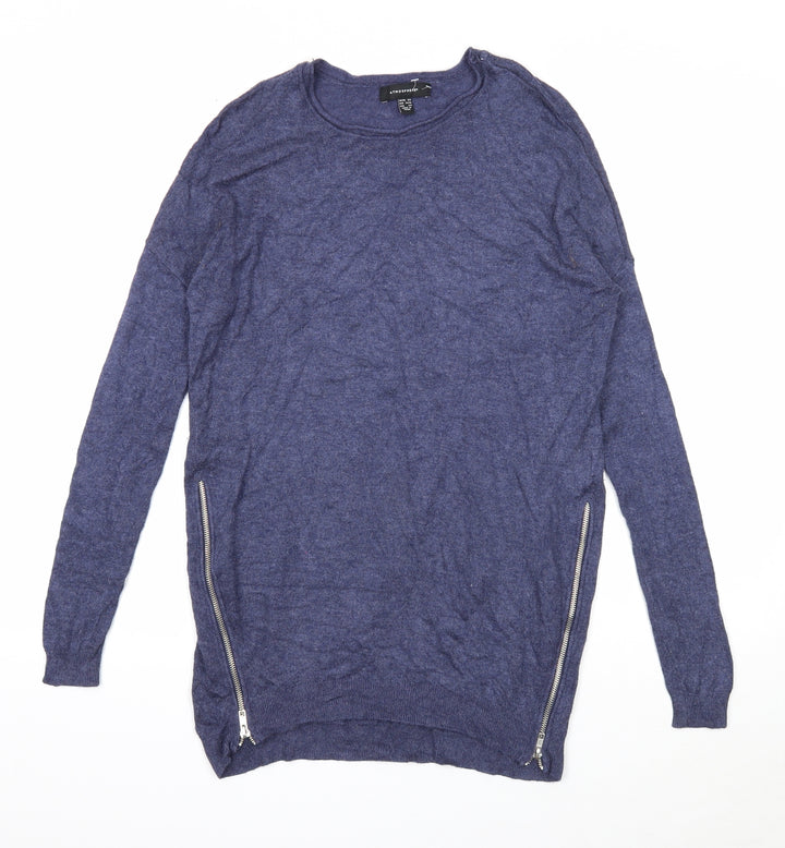 Atmosphere Womens Blue Round Neck Viscose Pullover Jumper Size 6