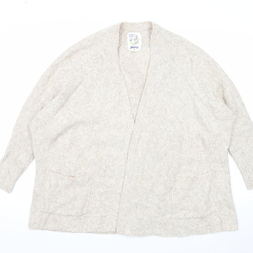 MANTARAY PRODUCTS Womens Beige V-Neck Acrylic Cardigan Jumper Size M