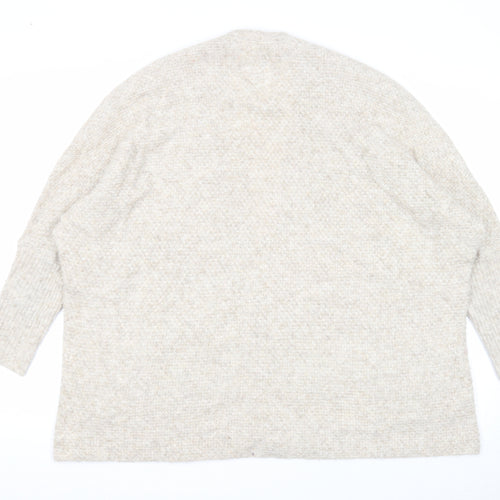 MANTARAY PRODUCTS Womens Beige V-Neck Acrylic Cardigan Jumper Size M