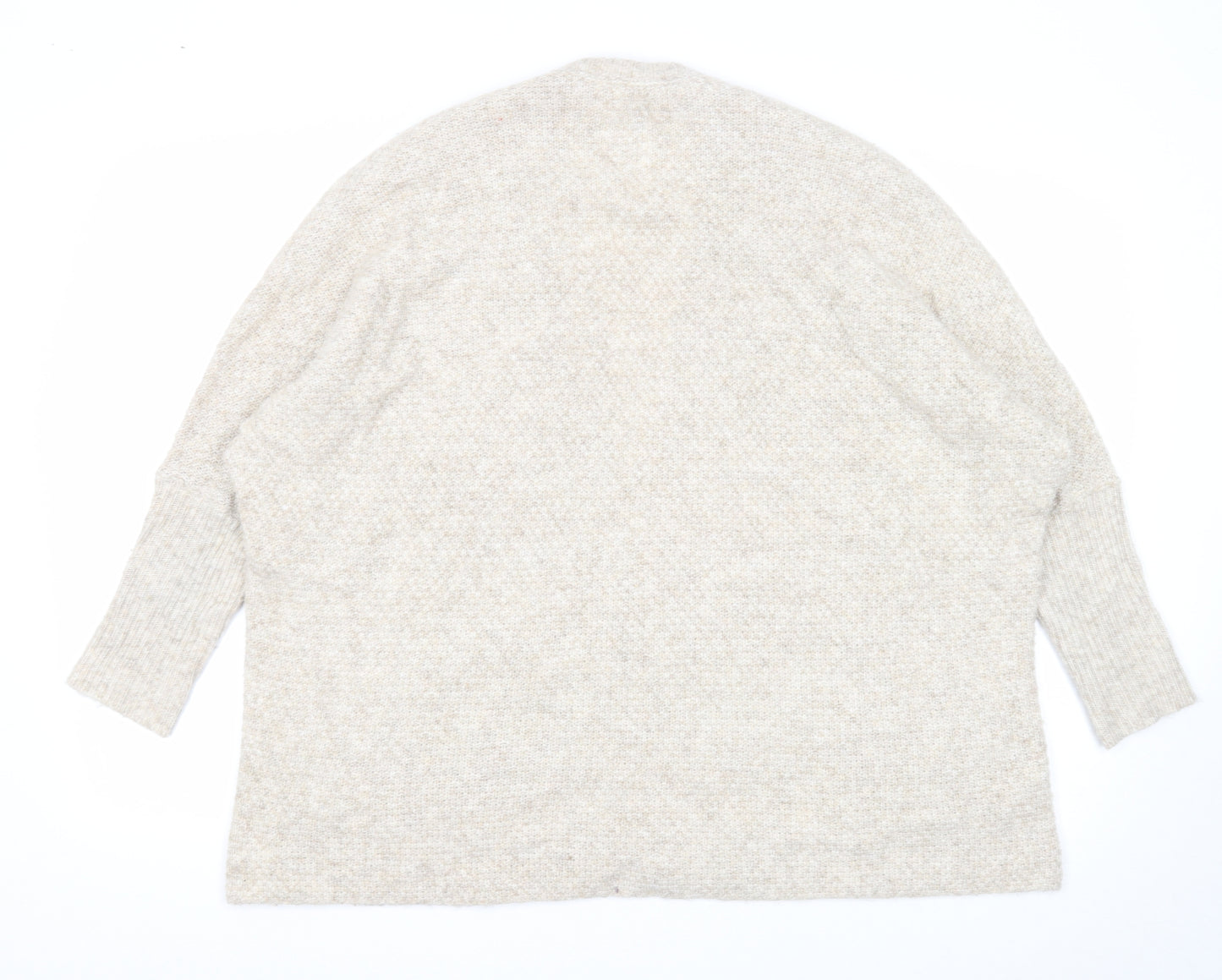 MANTARAY PRODUCTS Womens Beige V-Neck Acrylic Cardigan Jumper Size M