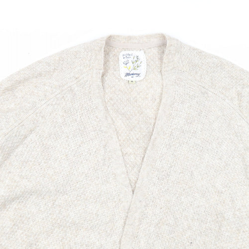 MANTARAY PRODUCTS Womens Beige V-Neck Acrylic Cardigan Jumper Size M