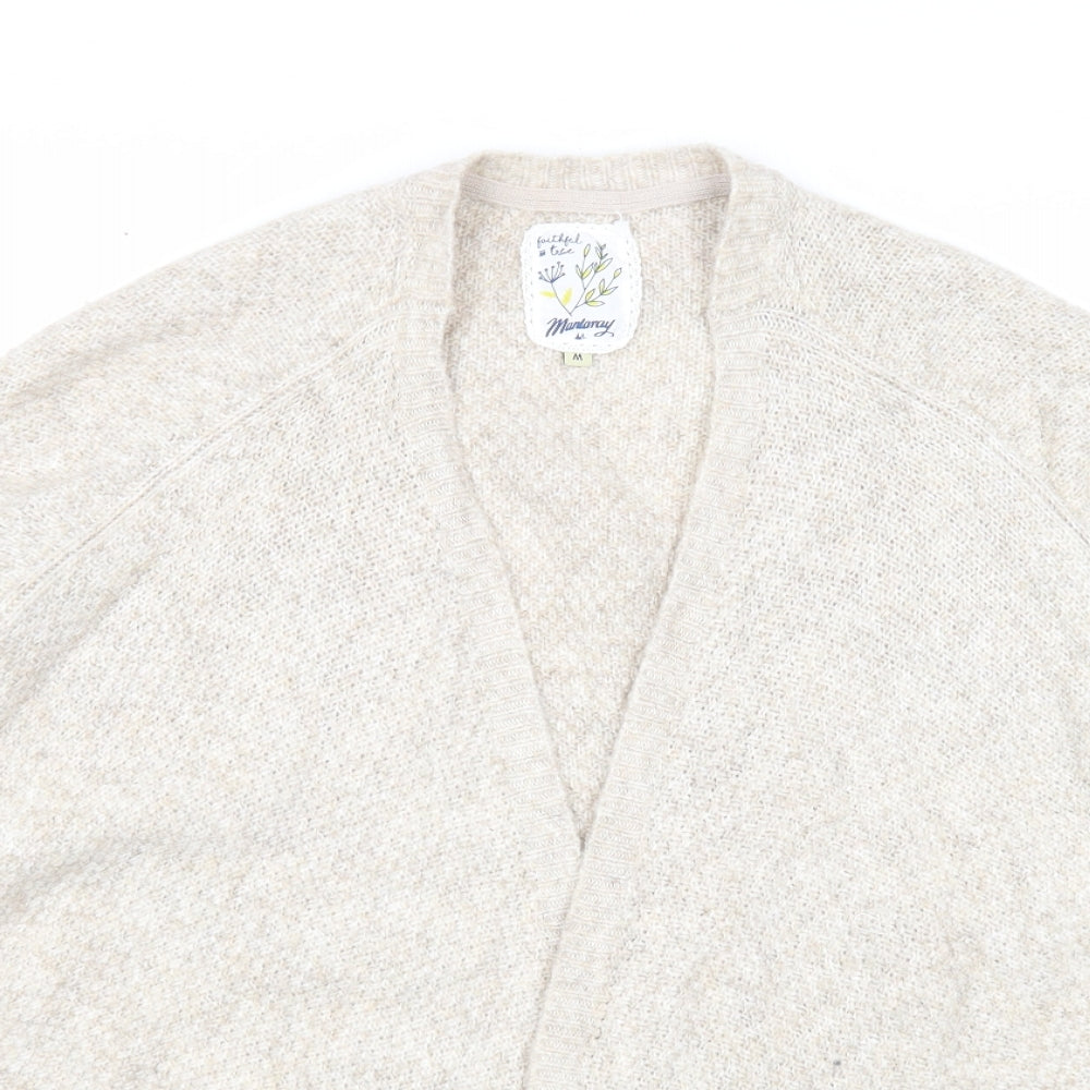 MANTARAY PRODUCTS Womens Beige V-Neck Acrylic Cardigan Jumper Size M