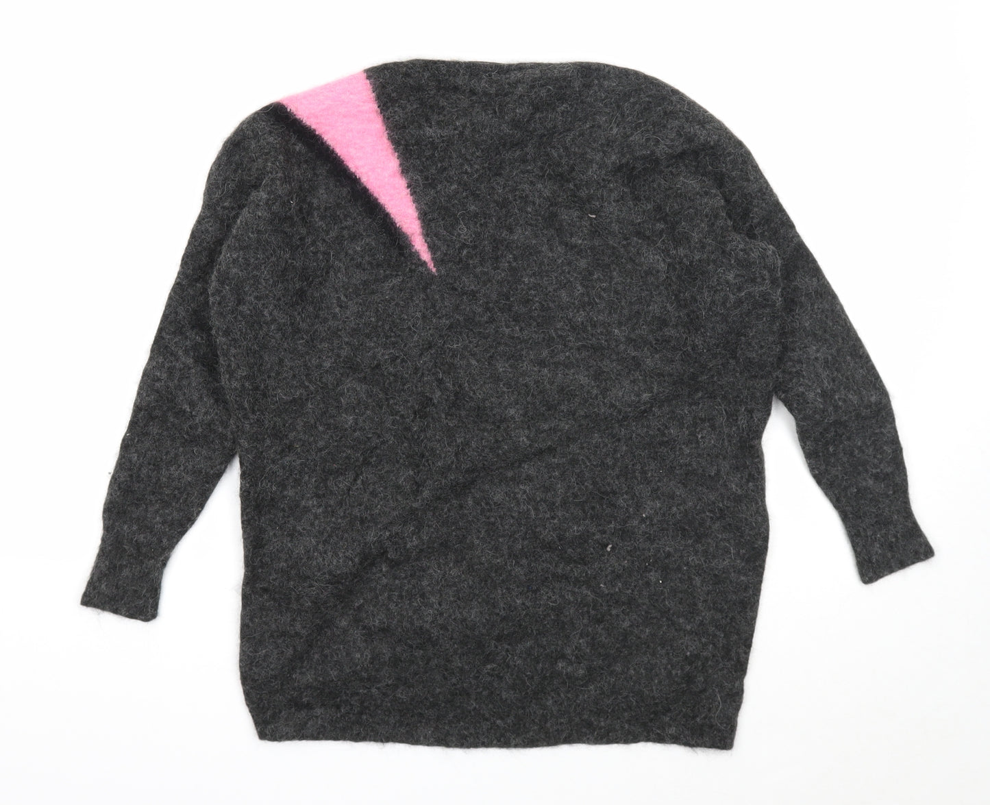 Mint Velvet Womens Grey Round Neck Wool Pullover Jumper Size M - Lightning Bolt