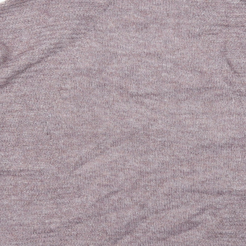 TU Womens Purple Mock Neck Acrylic Pullover Jumper Size 8