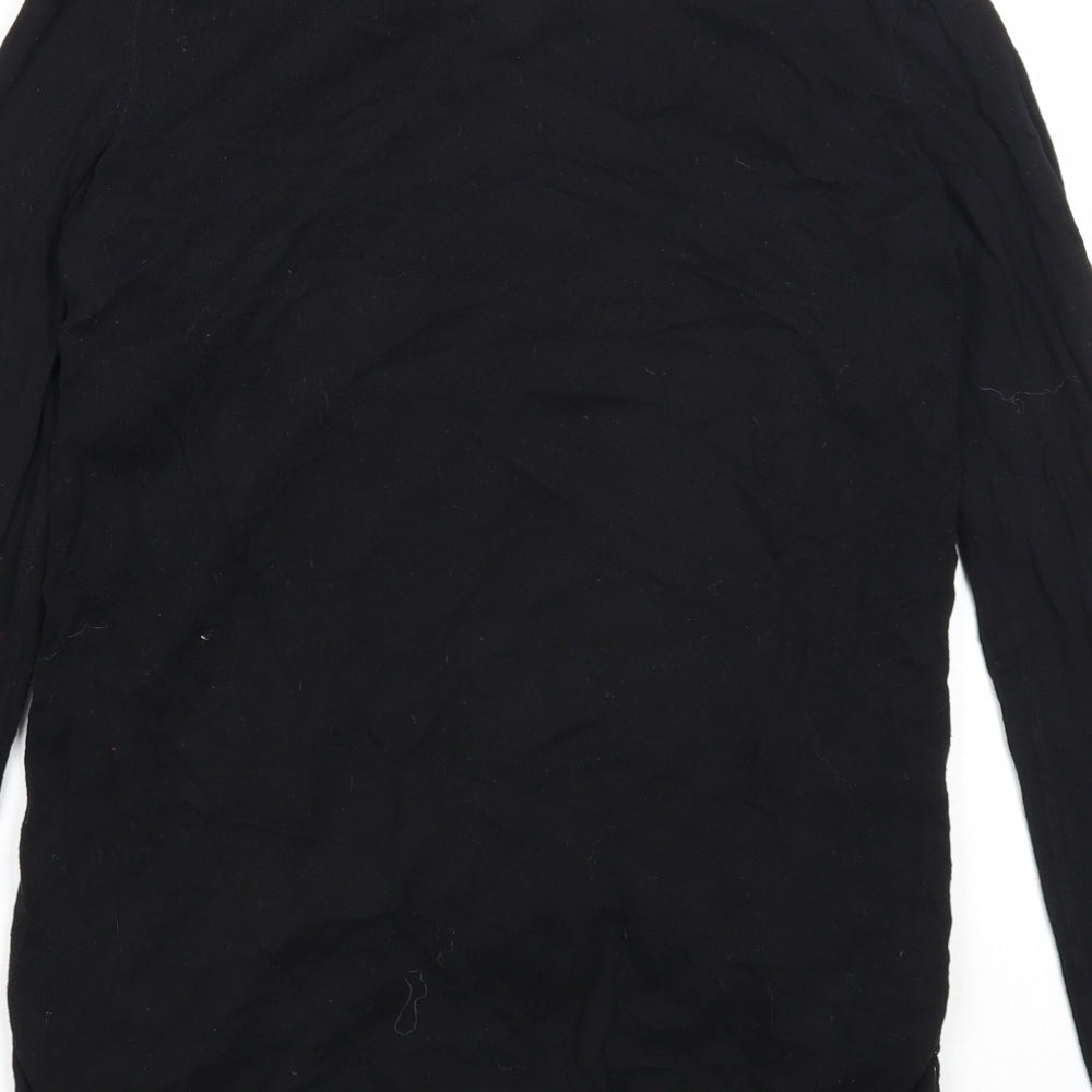 NEXT Womens Black Boat Neck Geometric Cotton Pullover Jumper Size 8