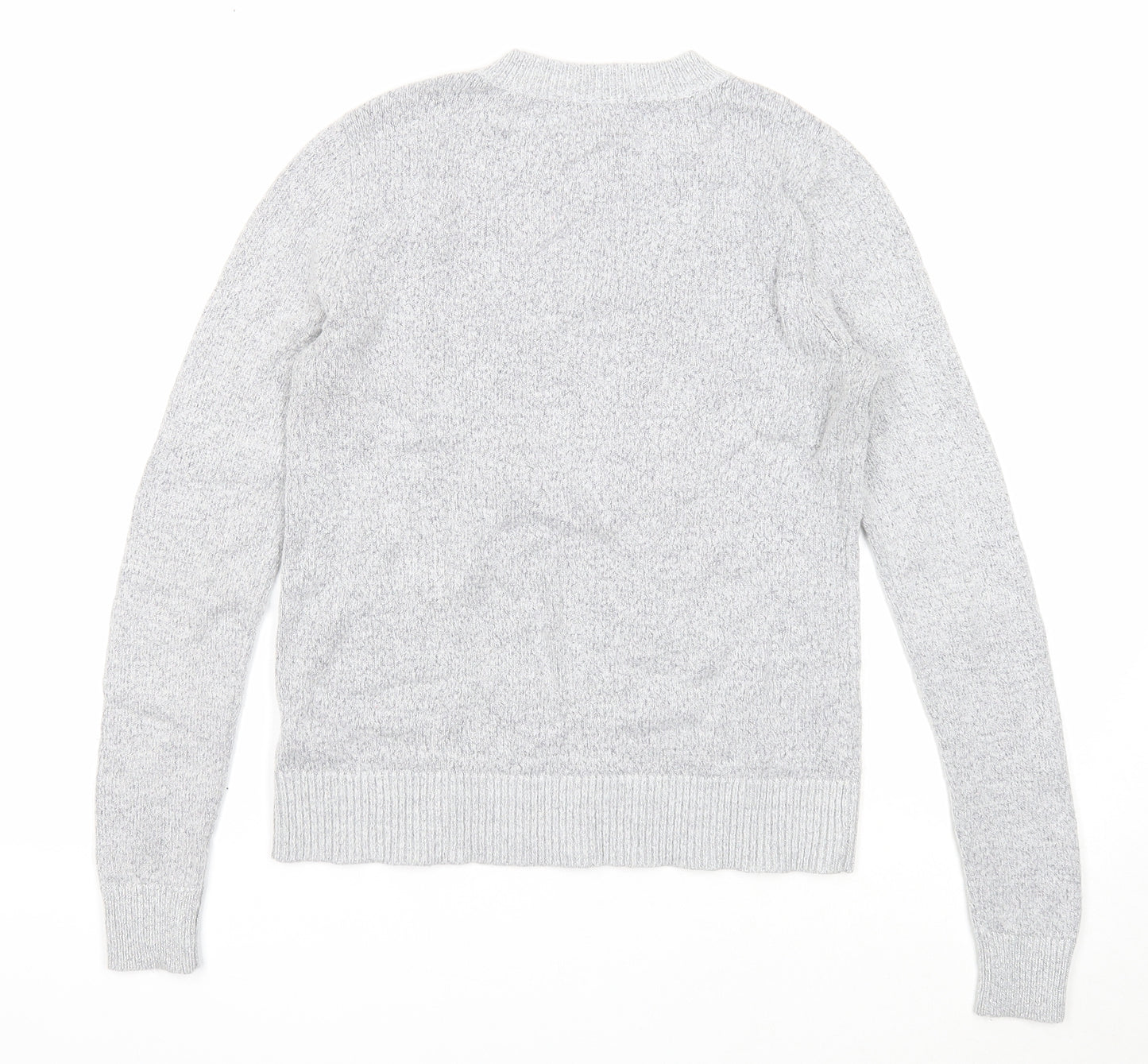 Oasis Womens Grey Round Neck Acrylic Pullover Jumper Size XS