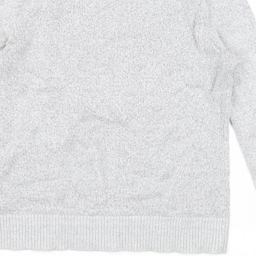 Oasis Womens Grey Round Neck Acrylic Pullover Jumper Size XS