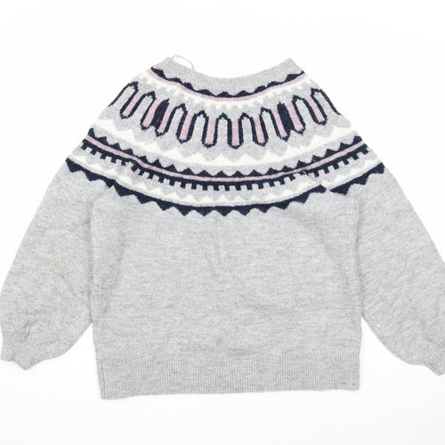 George Womens Grey Scoop Neck Acrylic Pullover Jumper Size S