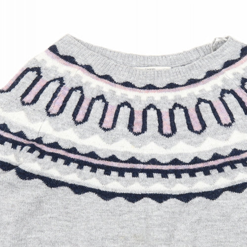 George Womens Grey Scoop Neck Acrylic Pullover Jumper Size S