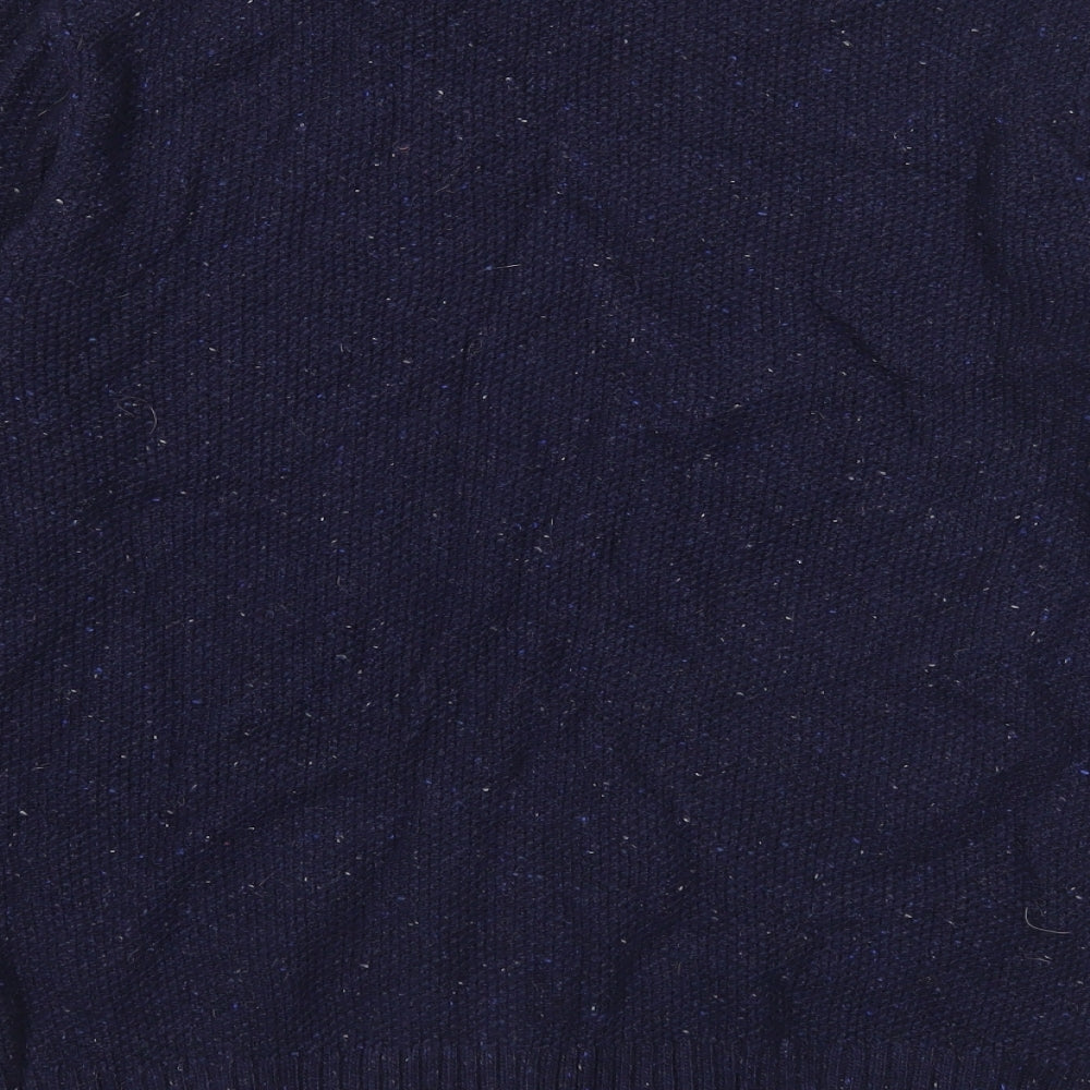 Marks and Spencer Mens Blue Round Neck Acrylic Pullover Jumper Size L