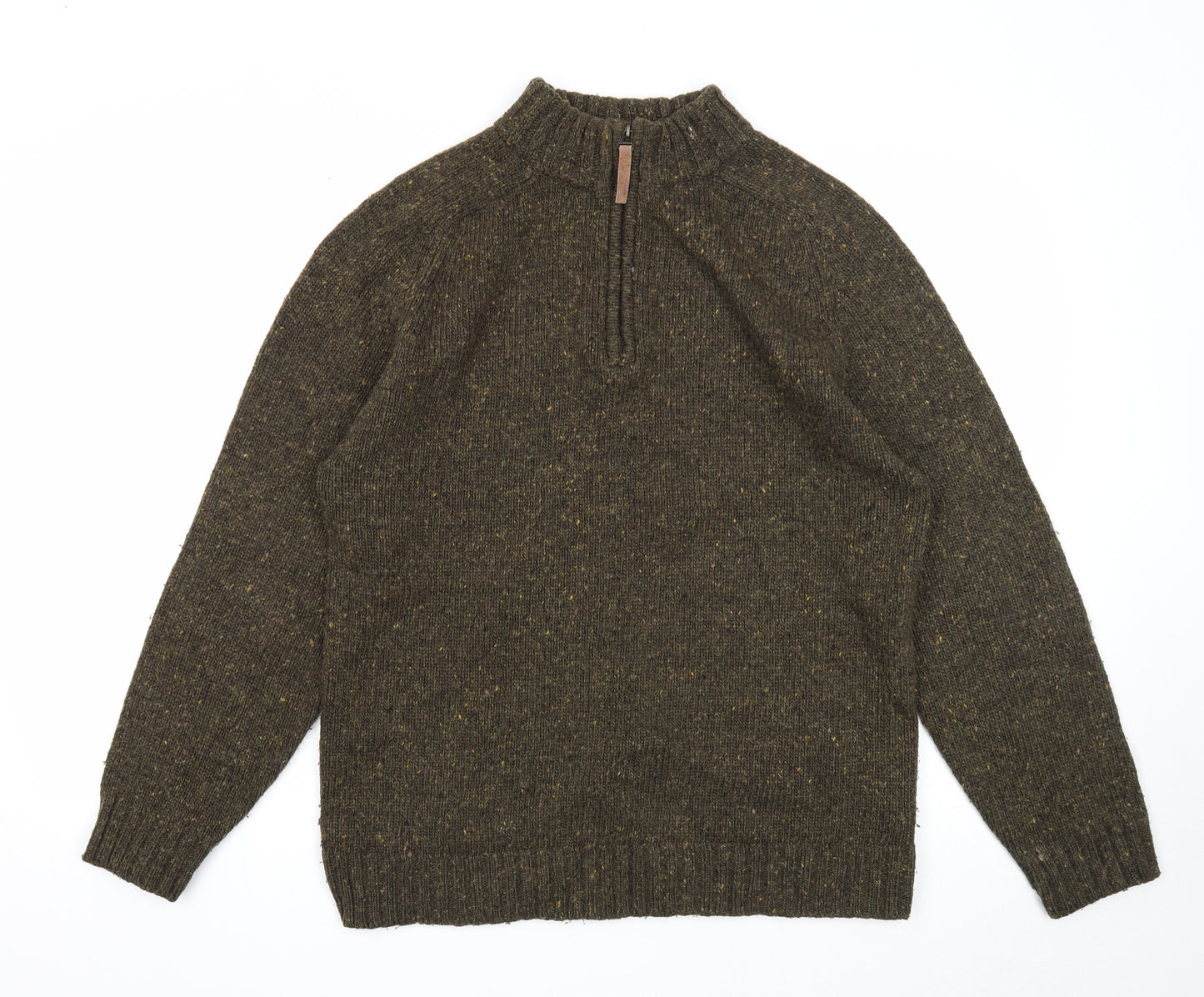 Cedar Wood State Mens Green High Neck Acrylic Pullover Jumper Size XL