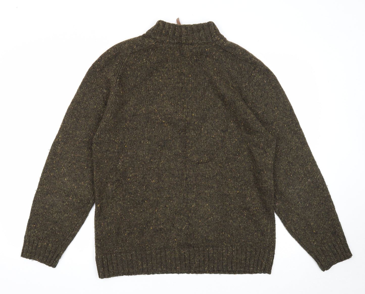 Cedar Wood State Mens Green High Neck Acrylic Pullover Jumper Size XL