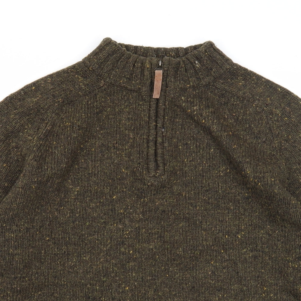 Cedar Wood State Mens Green High Neck Acrylic Pullover Jumper Size XL