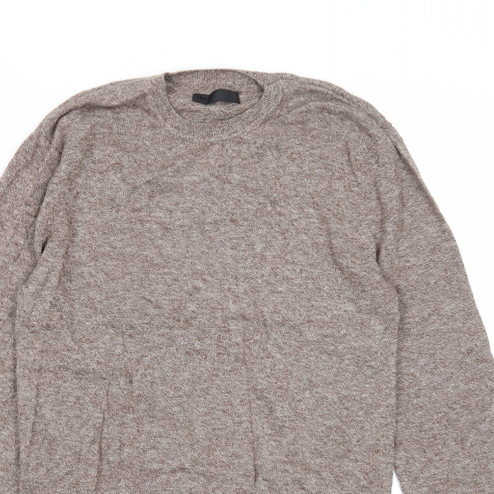 ASOS Mens Brown Round Neck Wool Pullover Jumper Size S