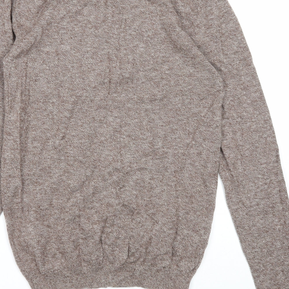 ASOS Mens Brown Round Neck Wool Pullover Jumper Size S