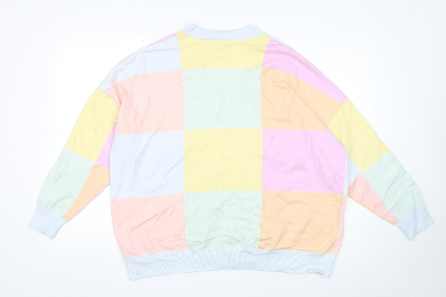 Simply Be Womens Multicoloured V-Neck Viscose Cardigan Jumper Size 20 - Colourblock