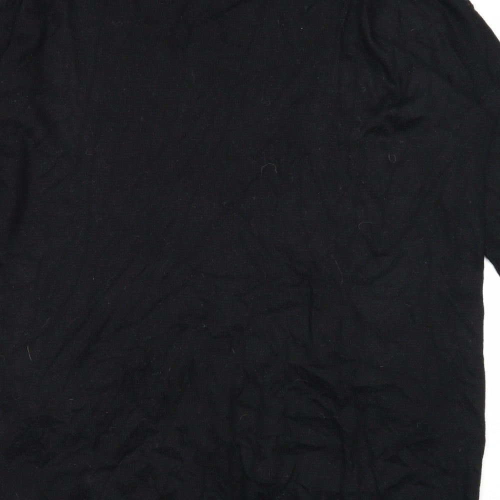 Wallis Womens Black Colourblock Acrylic Jumper Dress Size L Boat Neck Pullover