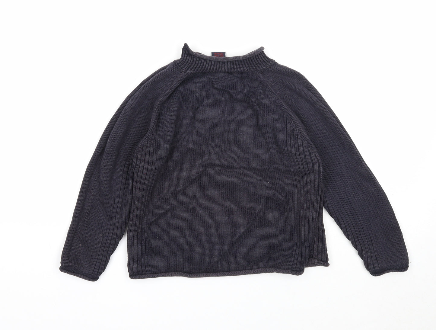 NEXT Boys Blue High Neck Cotton Pullover Jumper Size 3-4 Years Pullover