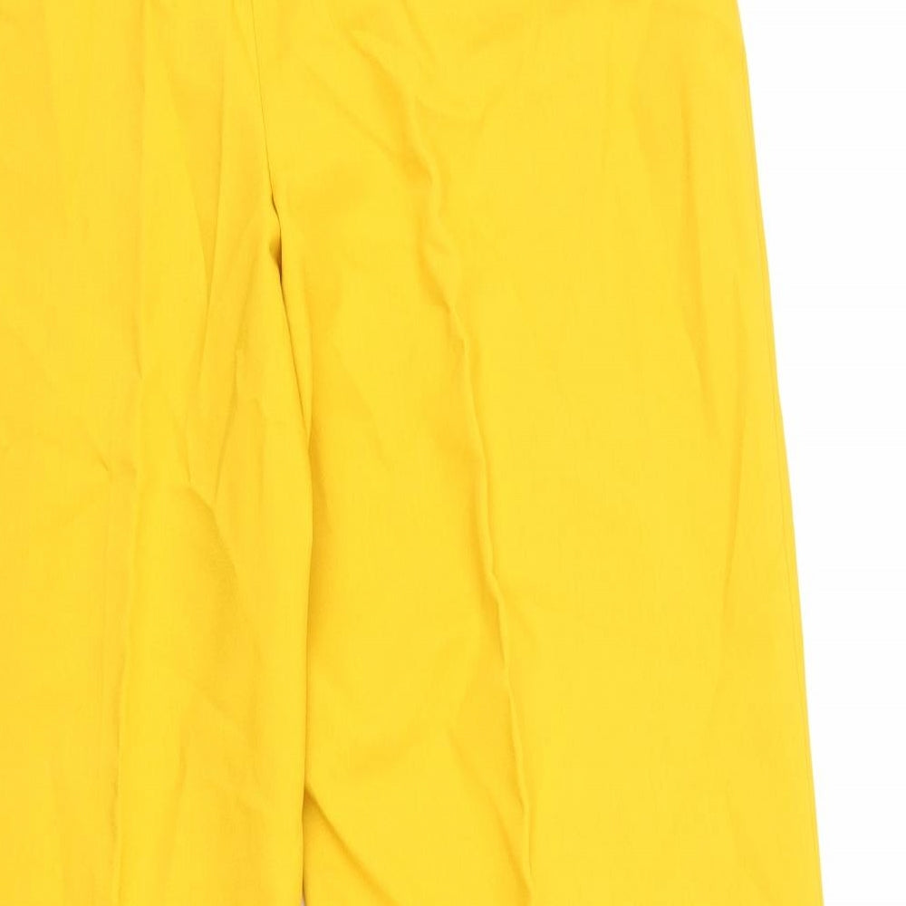 Zara Womens Yellow Polyester Trousers Size L L29 in Regular Zip