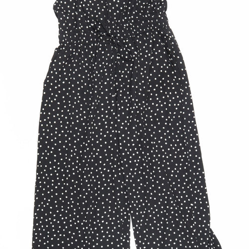 Soaked in Luxury Womens Black Polka Dot Polyester Jumpsuit One-Piece Size S L24 in Pullover