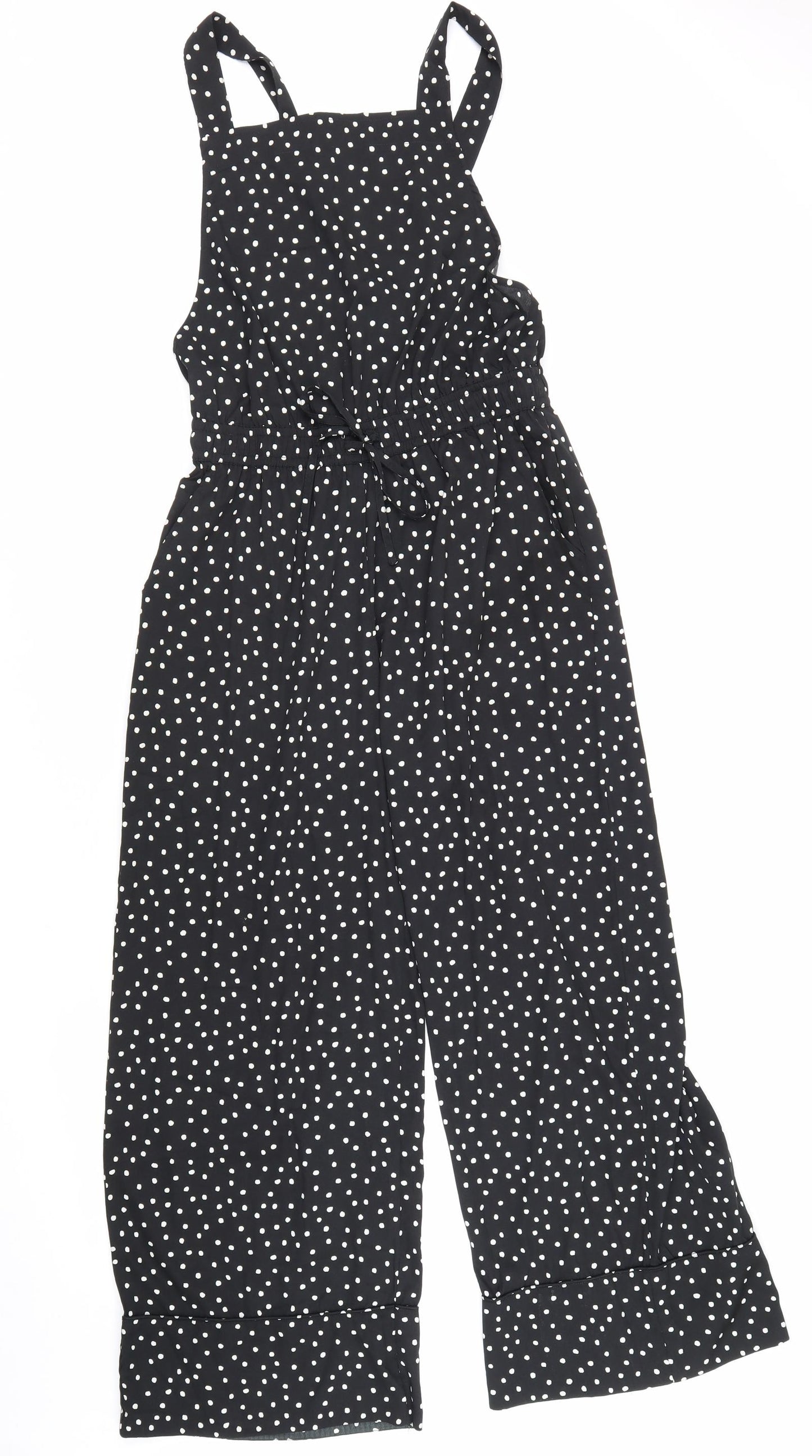 Soaked in Luxury Womens Black Polka Dot Polyester Jumpsuit One-Piece Size S L24 in Pullover