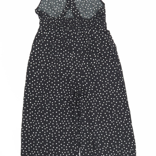 Soaked in Luxury Womens Black Polka Dot Polyester Jumpsuit One-Piece Size S L24 in Pullover