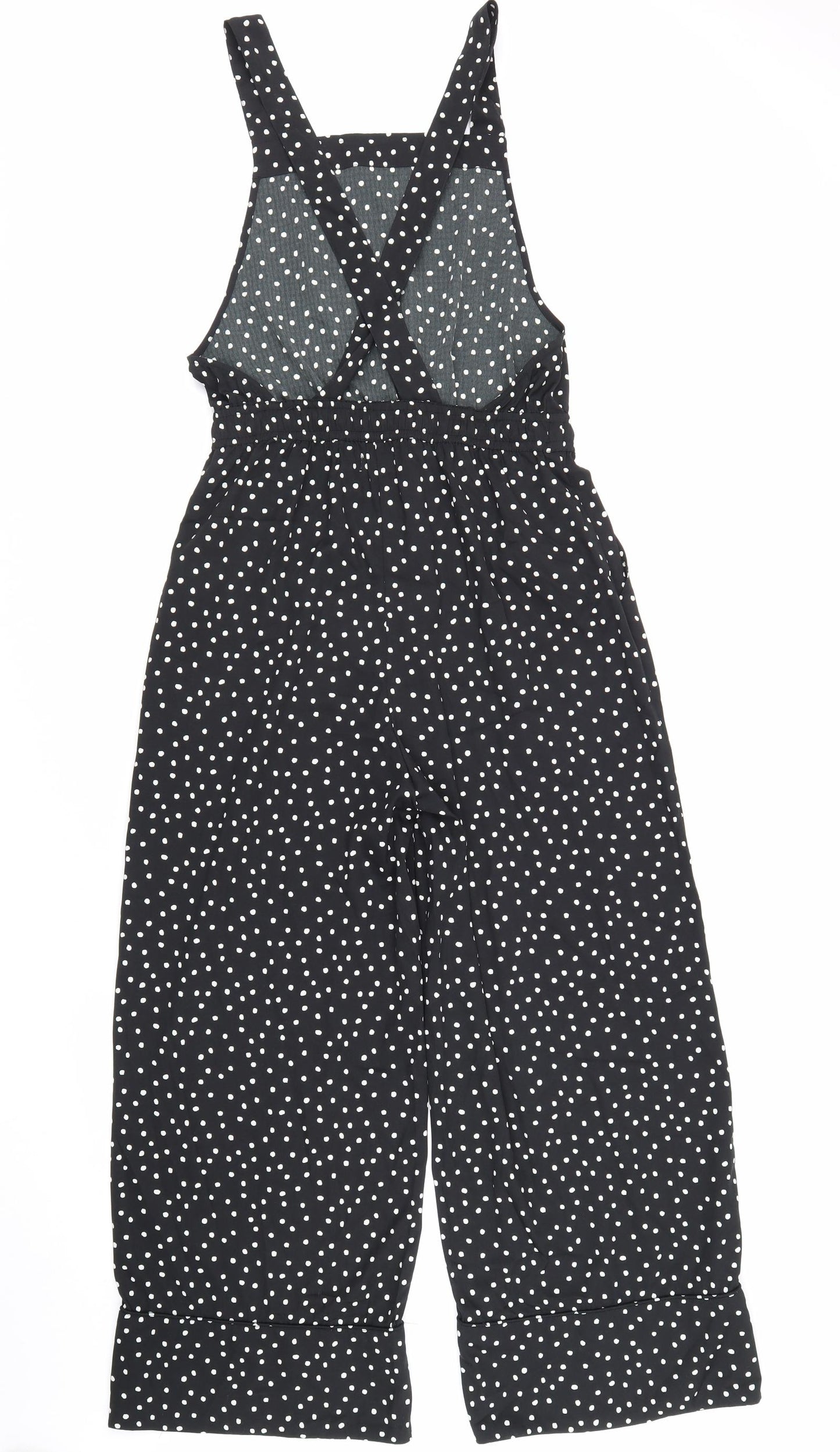 Soaked in Luxury Womens Black Polka Dot Polyester Jumpsuit One-Piece Size S L24 in Pullover