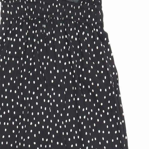 Soaked in Luxury Womens Black Polka Dot Polyester Jumpsuit One-Piece Size S L24 in Pullover