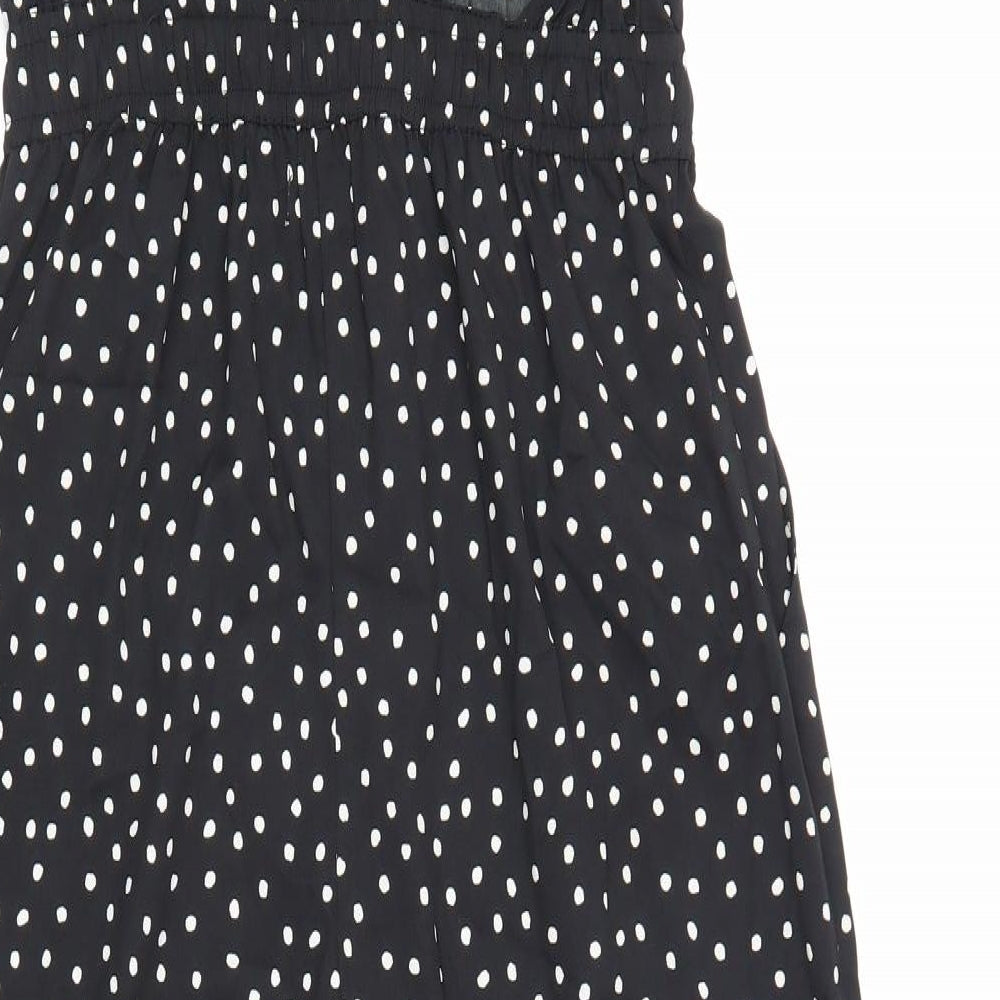 Soaked in Luxury Womens Black Polka Dot Polyester Jumpsuit One-Piece Size S L24 in Pullover