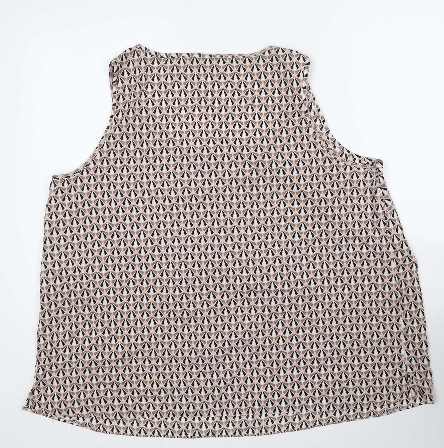 Capsule Womens Pink Geometric Polyester Basic Tank Size 22 Scoop Neck