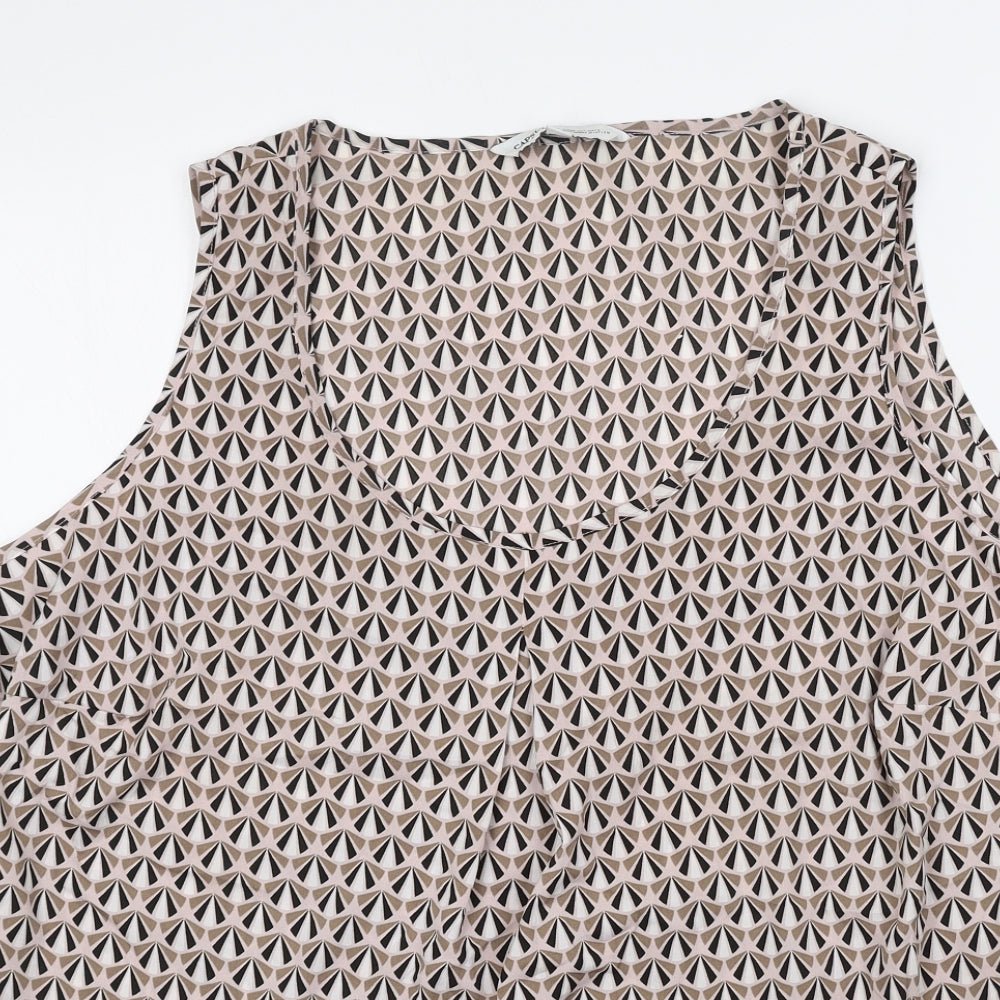Capsule Womens Pink Geometric Polyester Basic Tank Size 22 Scoop Neck