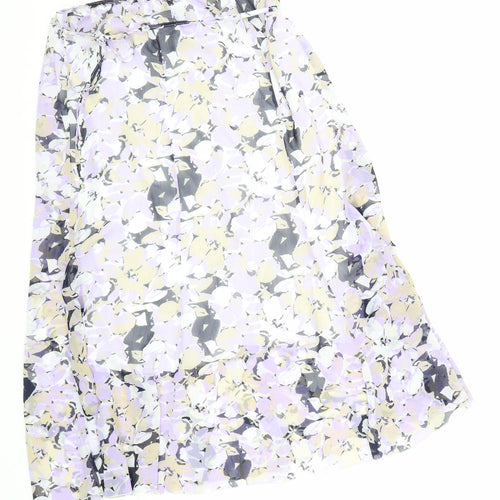 Forever Womens Purple Geometric Polyester A-Line Skirt Size XL Drawstring