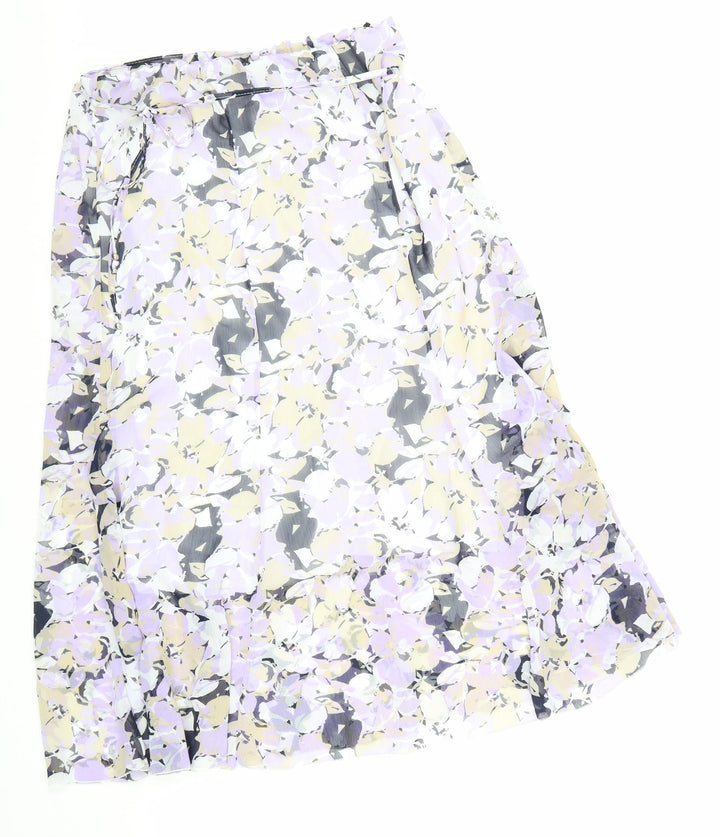 Forever Womens Purple Geometric Polyester A-Line Skirt Size XL Drawstring