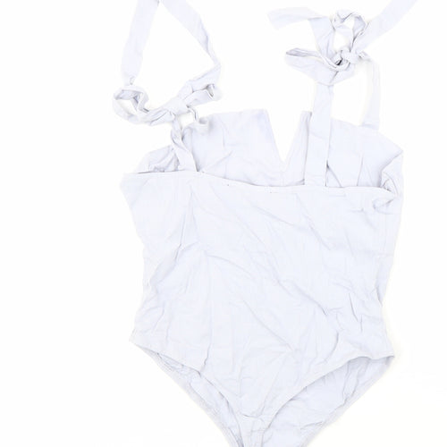 4SI3NNAI Womens Blue Viscose Blend Bodysuit One-Piece Size S Snap