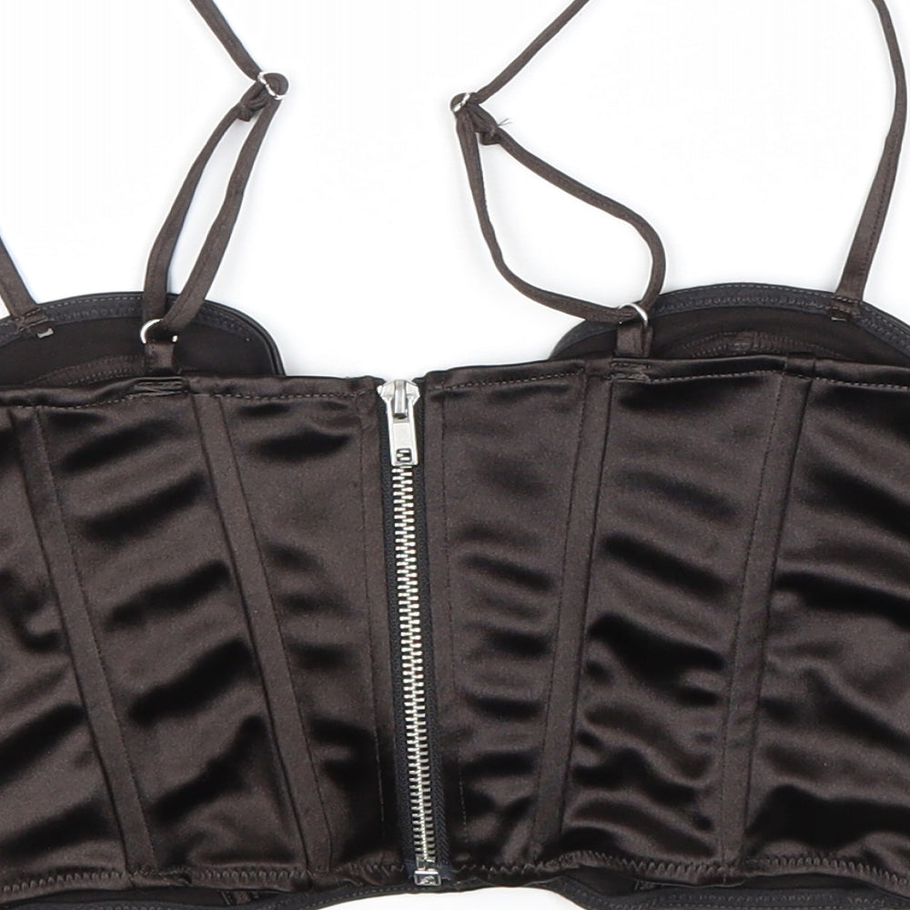 Divided Womens Black Polyester Cropped Tank Size 12 Sweetheart