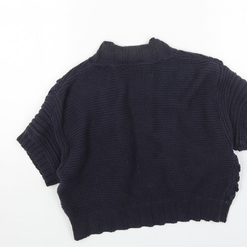 Per Una Womens Blue V-Neck Acrylic Cardigan Jumper Size 14